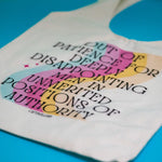 "out of patience for disappointing men" tote