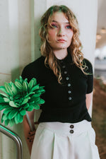 molly collared short sleeves top