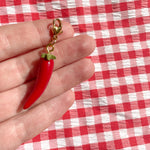 chili pepper bag charm