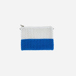 colorblock raffia pouch