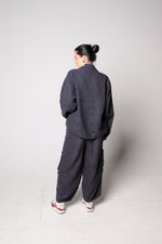 f.d.a. black sesame linen chef pant