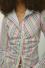 rainbow button-up