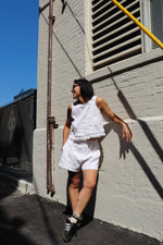 loose leg upcycled shorts