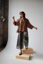 betel nut long sleeve silk organza top