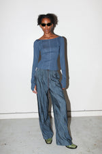 silk / nylon split track pant