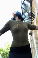 molly ribbed short sleeves tee