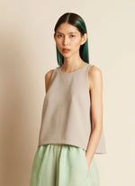 fennel sleeveless back v cropped top