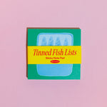 tinned fish lists sticky notes