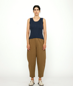 linen scoop neck knit tank