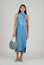 wave tank dress in blue shine
