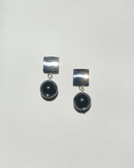 silver onyx earrings