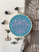 gemini moths embroidery kit