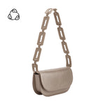 inez pewter recycled vegan shoulder bag