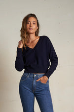 georgina cotton cashmere v neck sweater