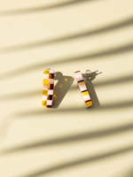 ivy studs in checkered