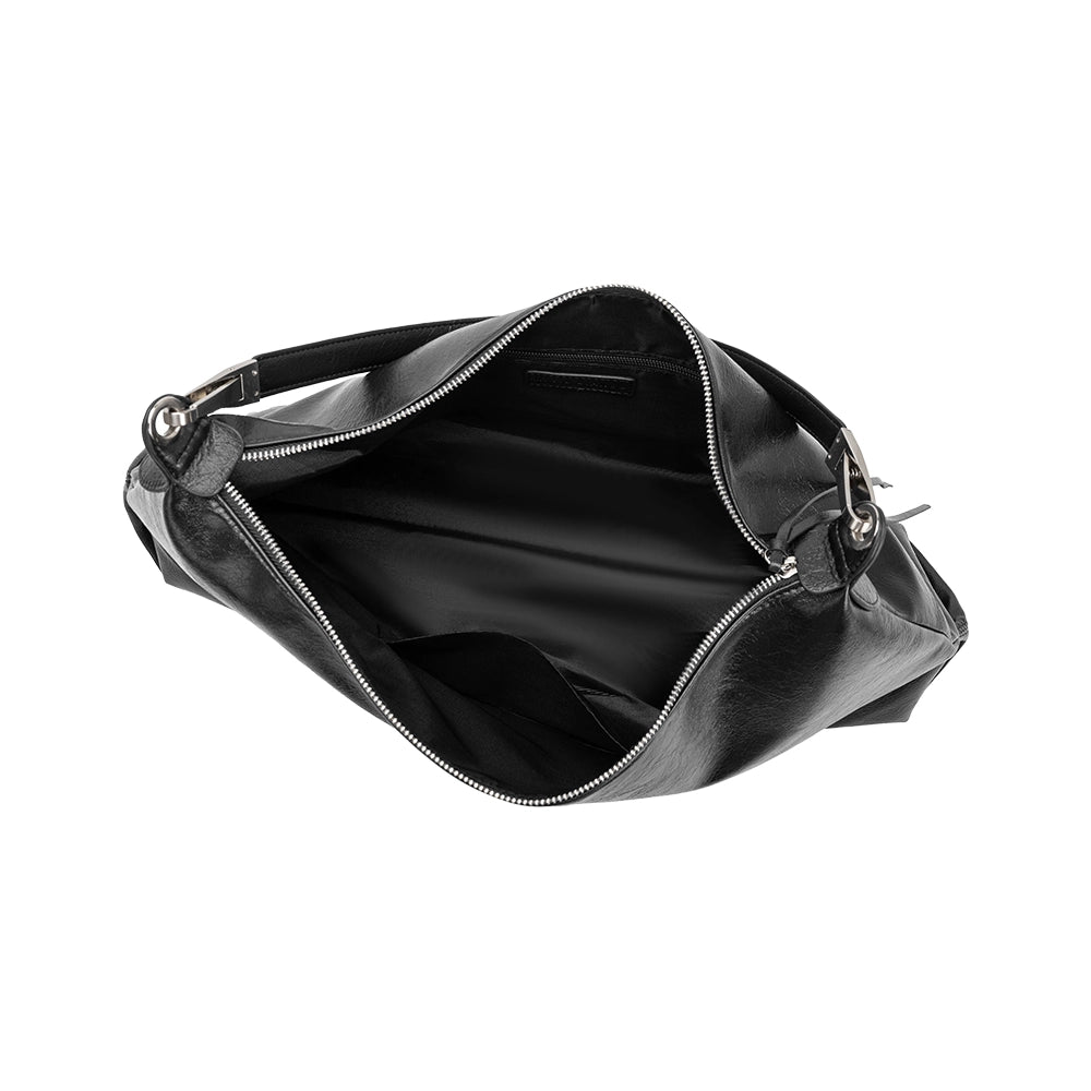 charlie black recycled vegan shoulder bag