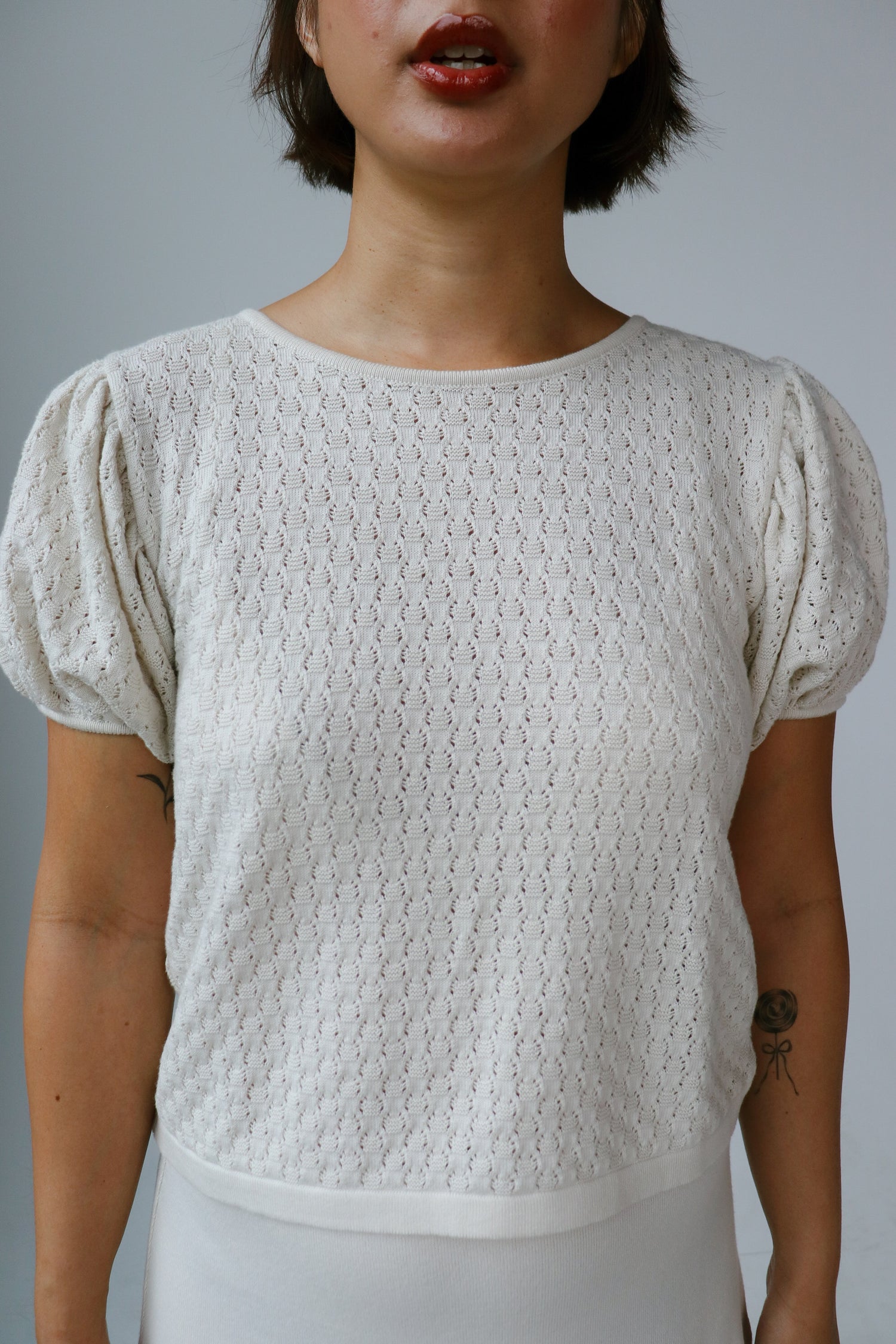 liza white smoke top