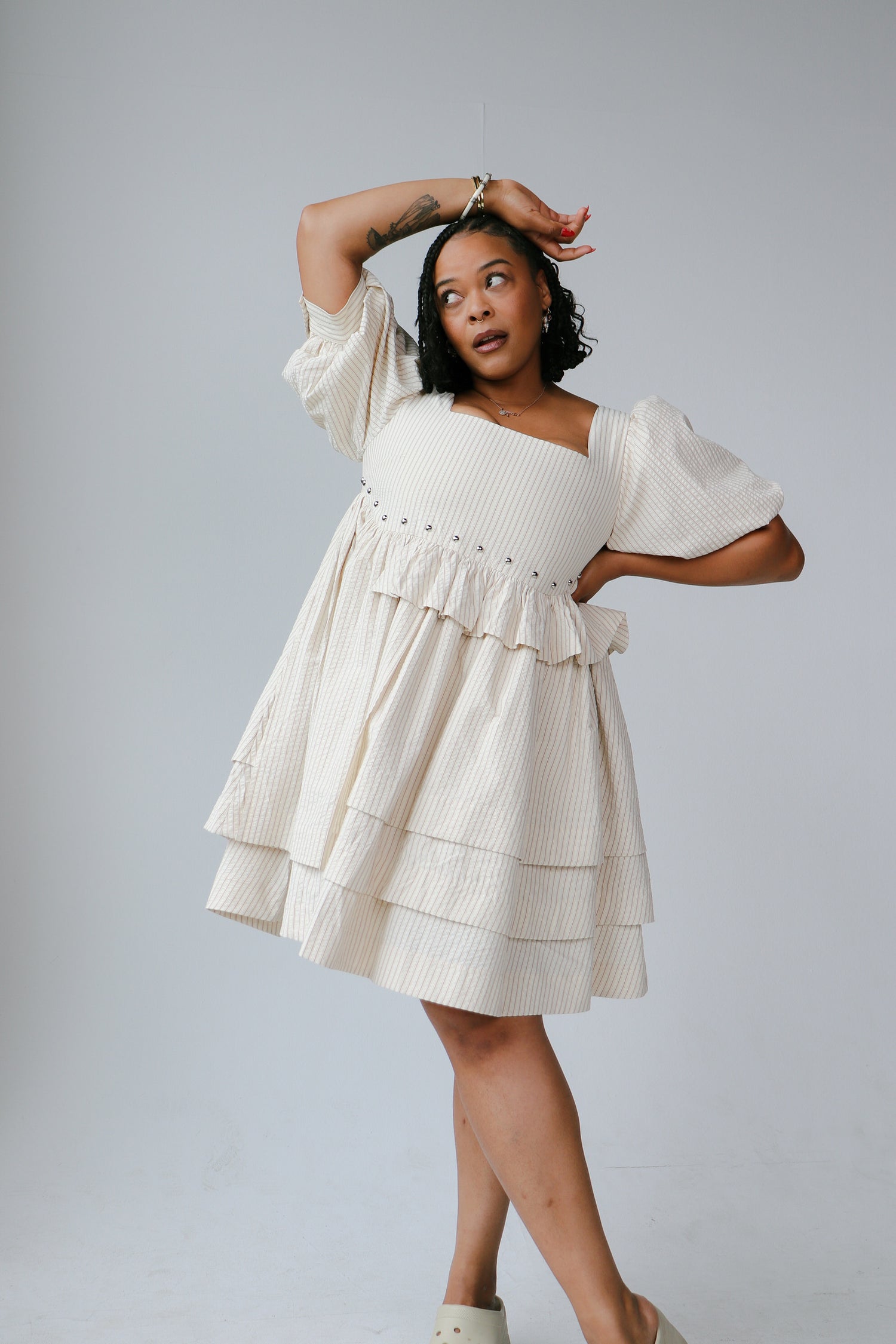 rivet cascade dress