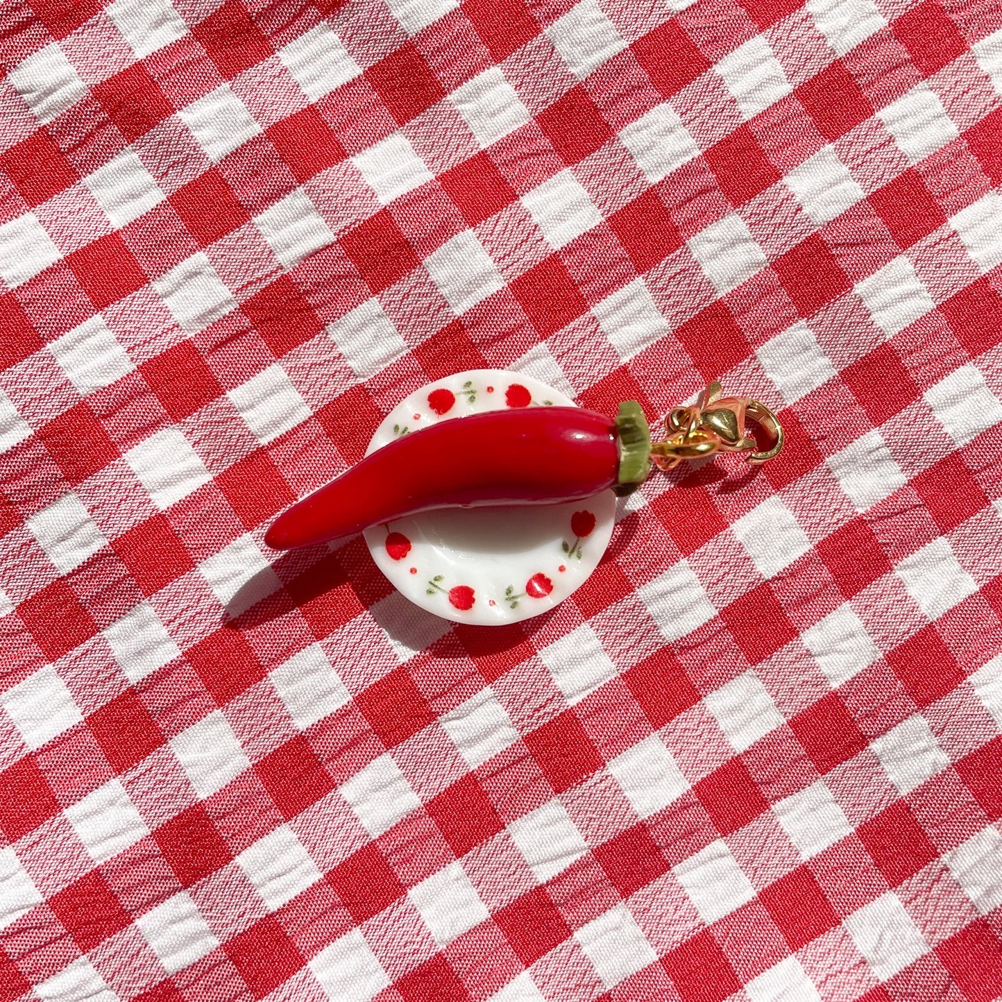 chili pepper bag charm