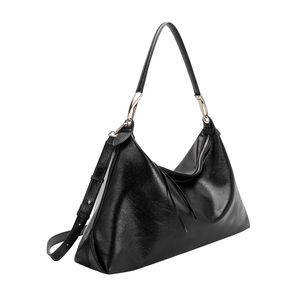 charlie black recycled vegan shoulder bag