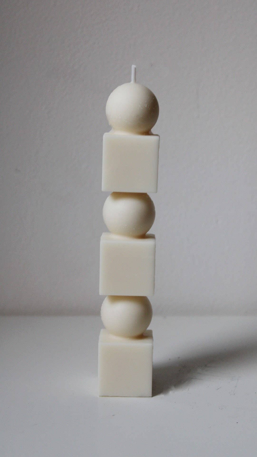 geometric shaped pillar candle