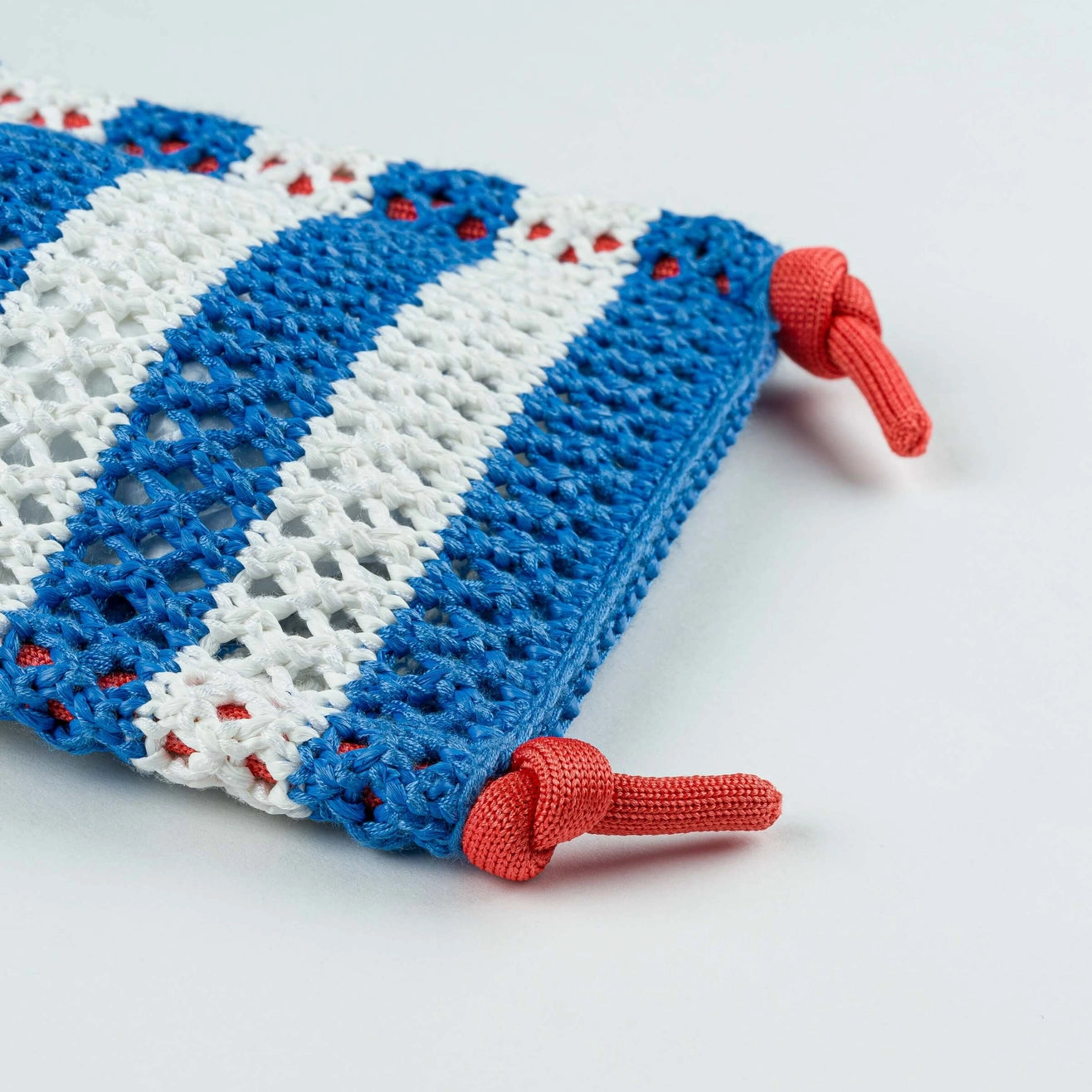 stripe raffia phone sling