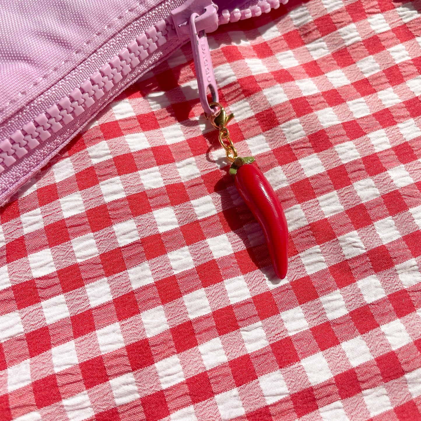 chili pepper bag charm