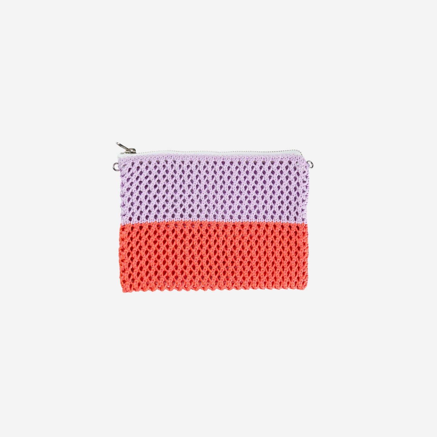 colorblock raffia pouch