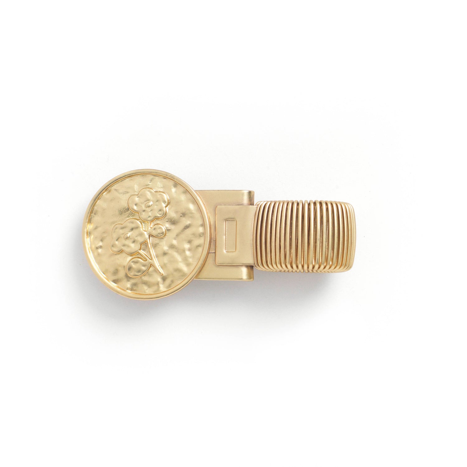 floral coin brass pen clip