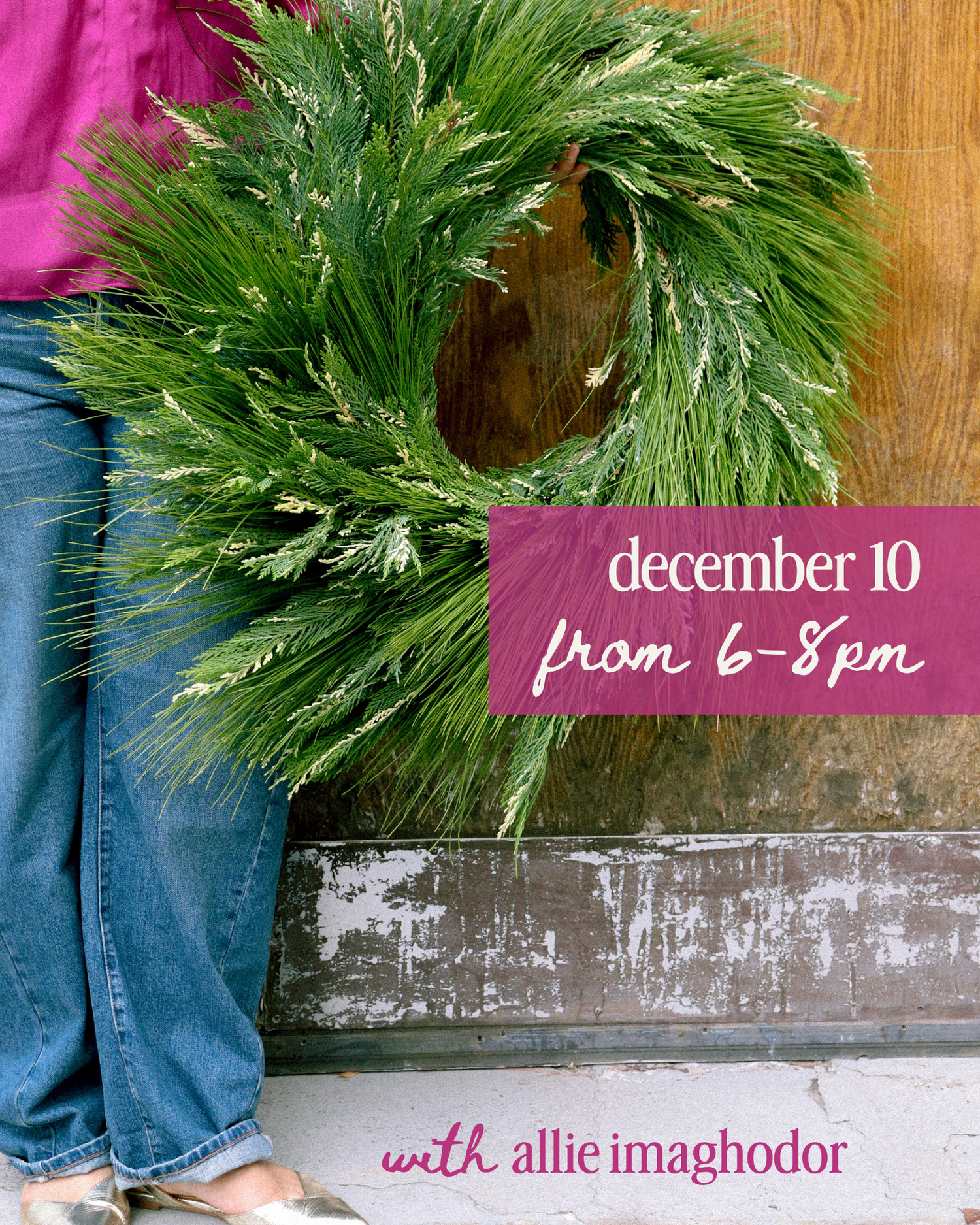 wreath making workshop with allie imaghodor