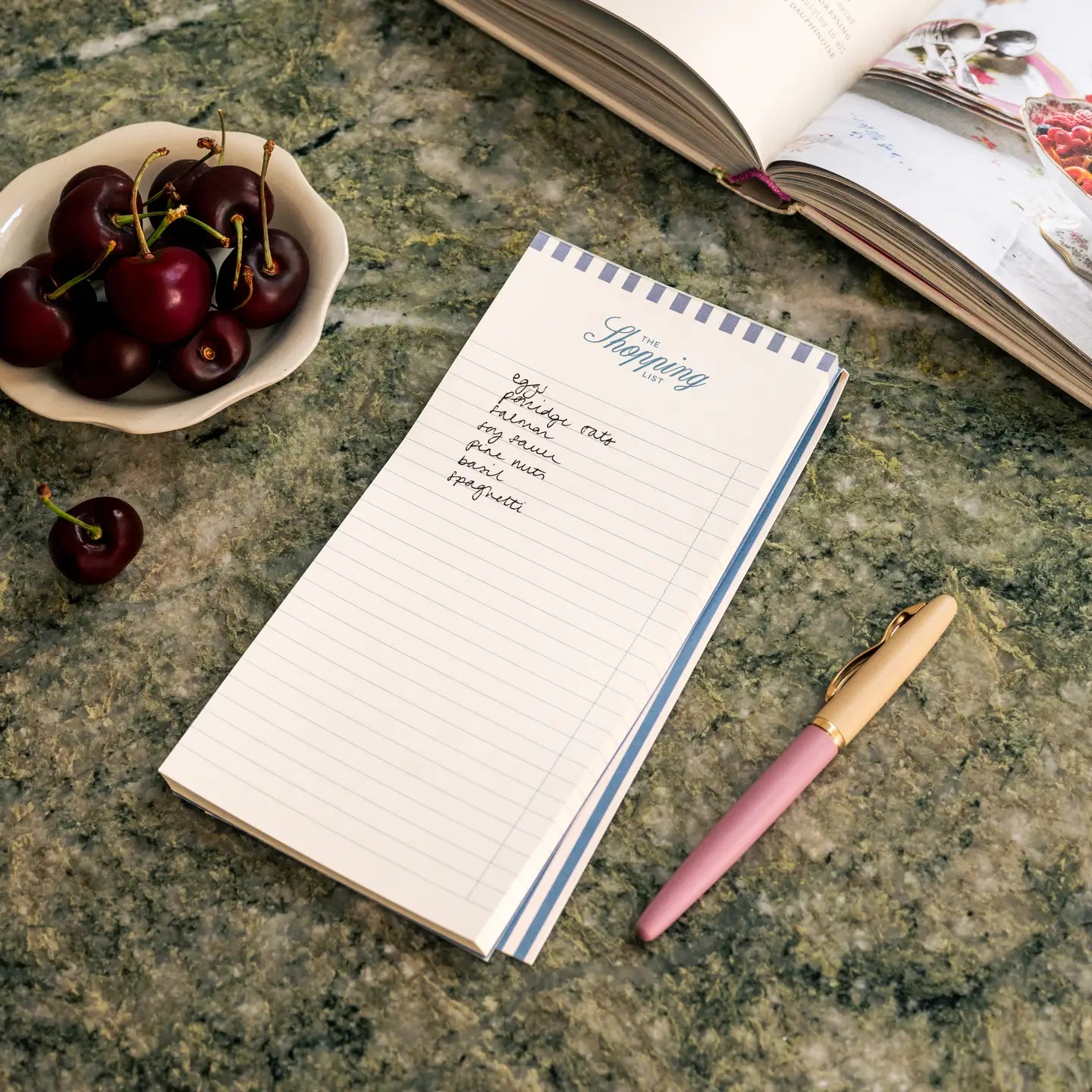 cherry shopping list pad