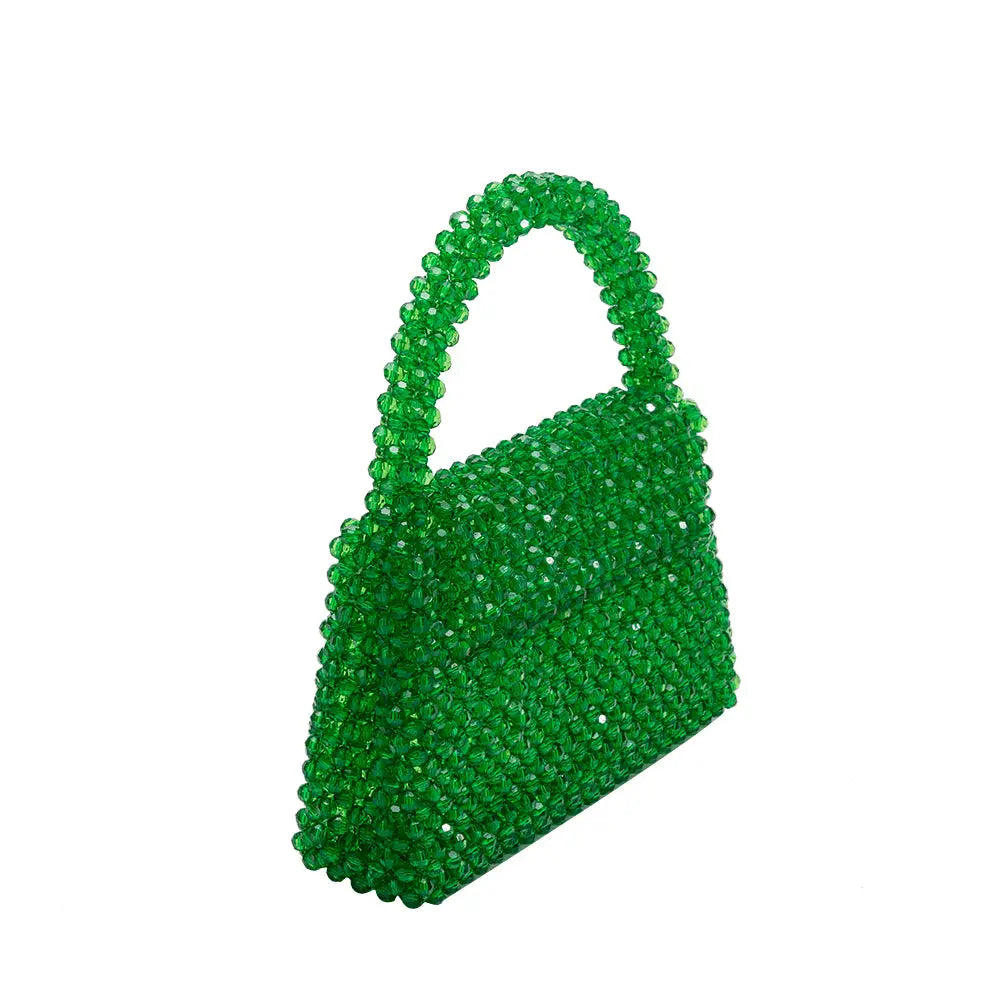 sherry emerald small beaded top handle bag