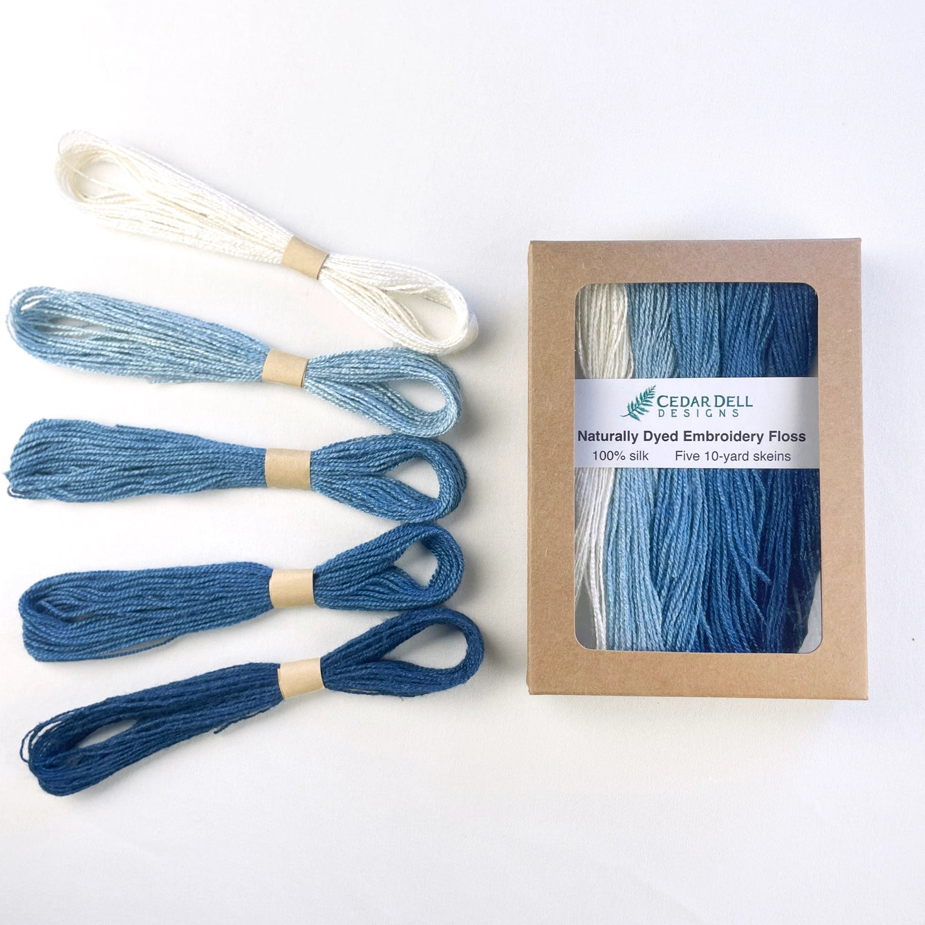 indigo dyed silk embroidery floss