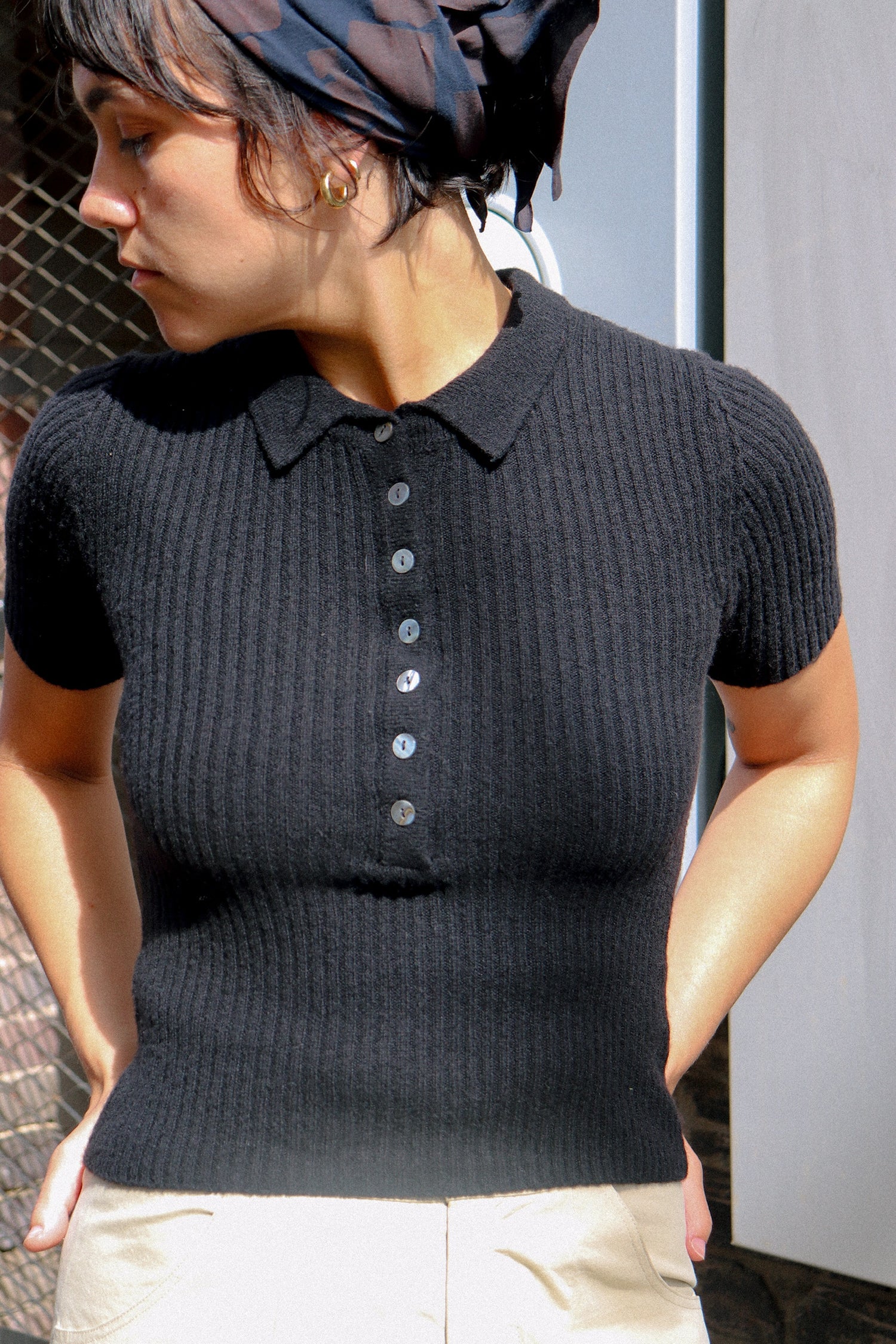 molly collared short sleeves top