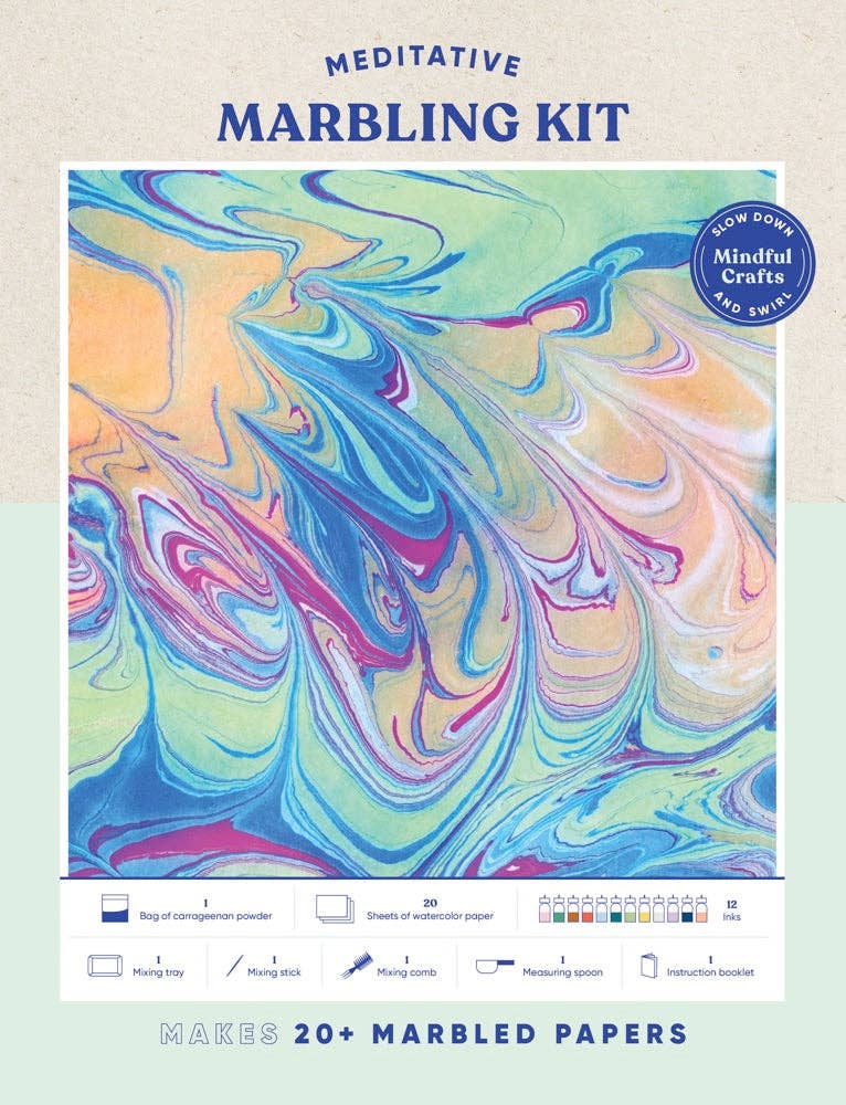 mindful crafts: meditative marbling kit