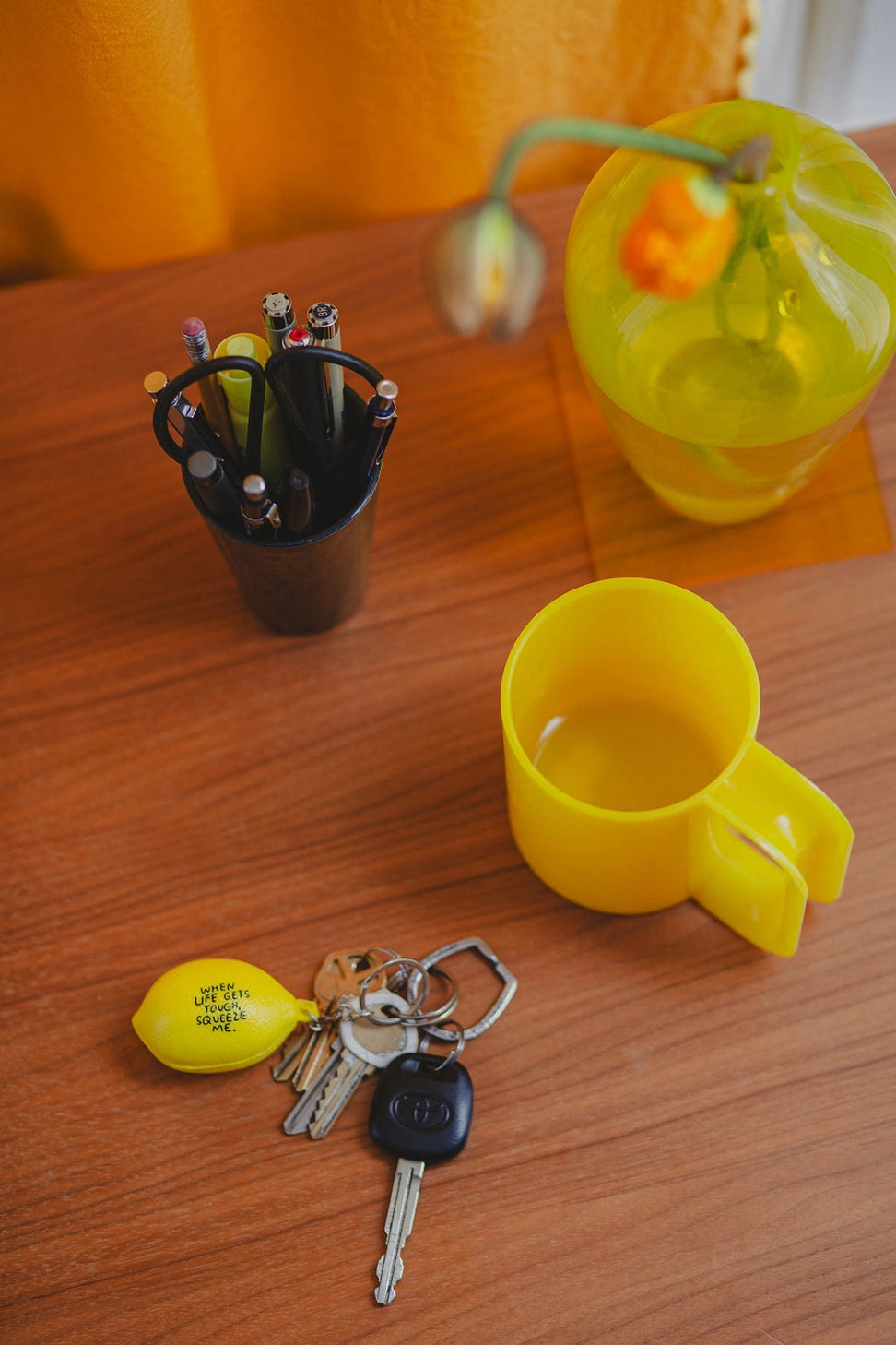 lemon stress ball keychain