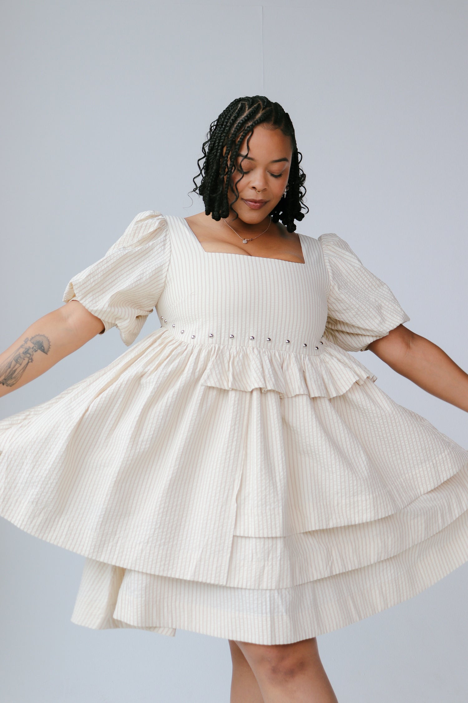rivet cascade dress
