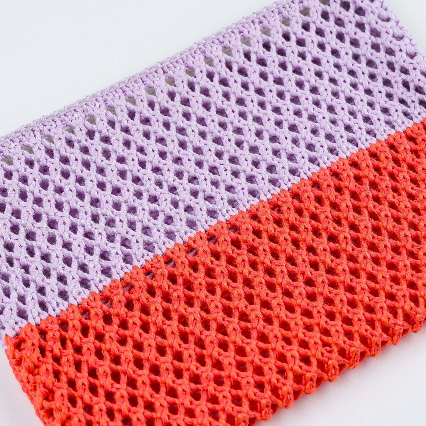 colorblock raffia pouch