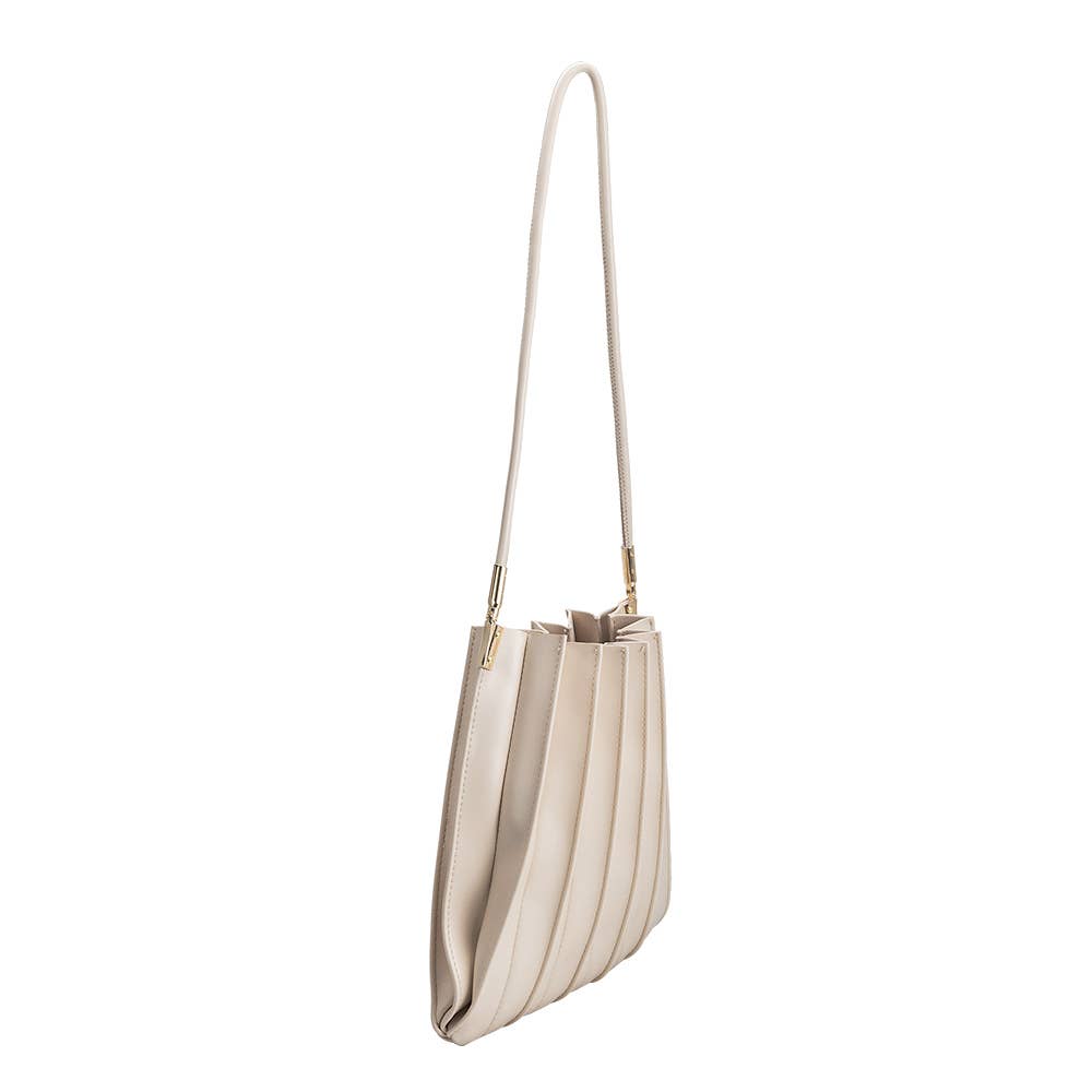 carrie pleated vegan shoulder bag