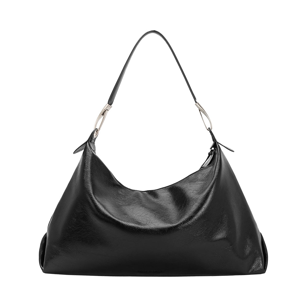 charlie black recycled vegan shoulder bag