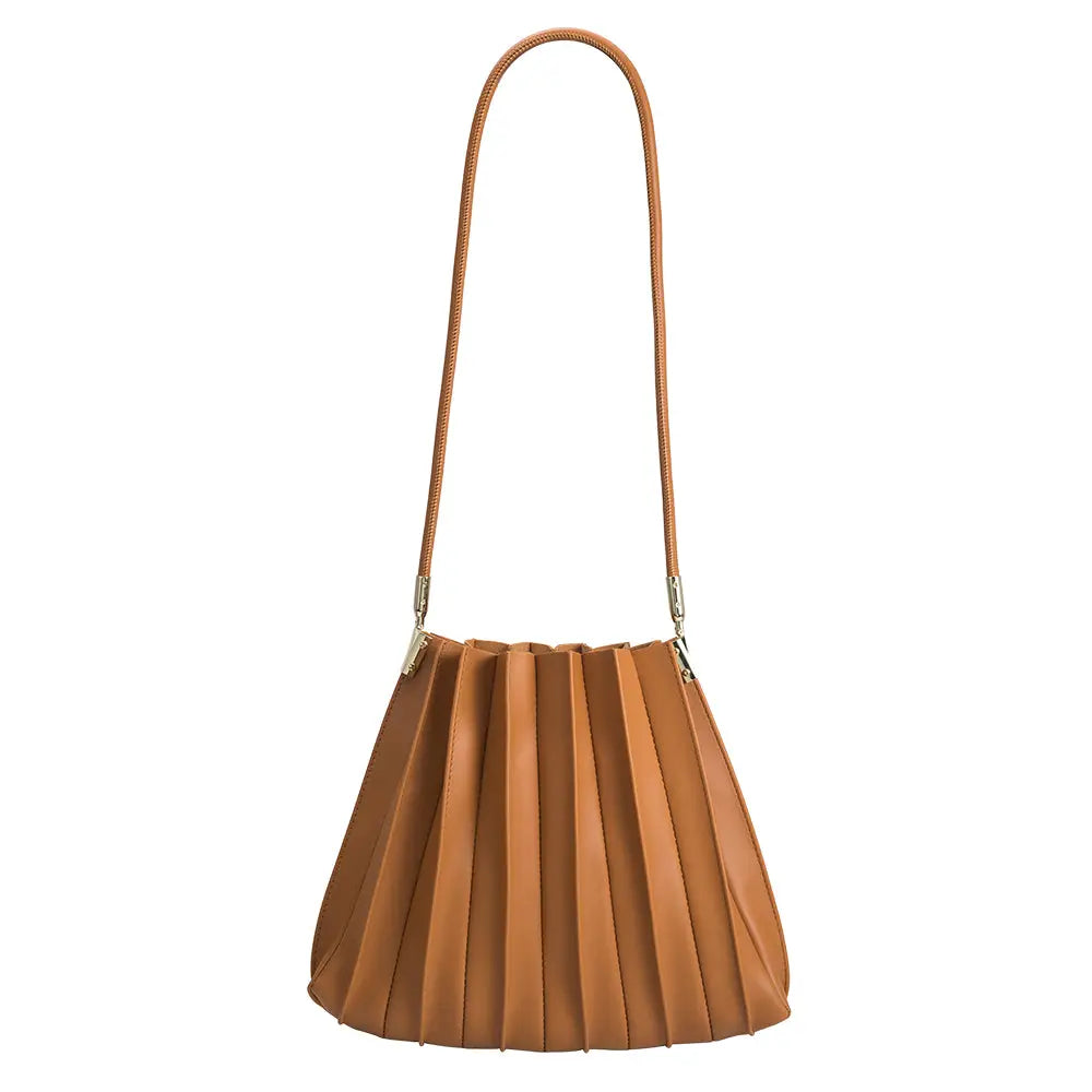 carrie pleated vegan shoulder bag
