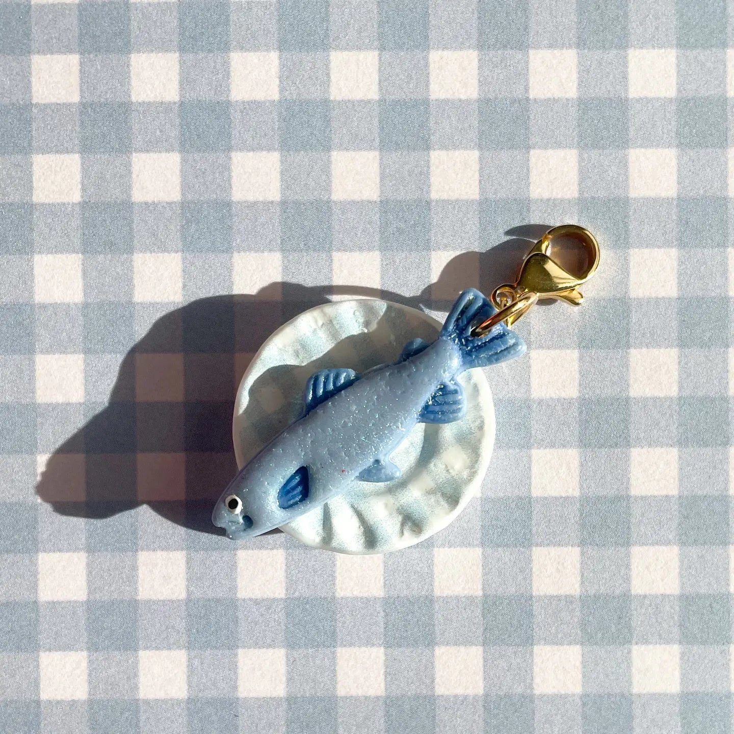 blue fancy fish bag charm