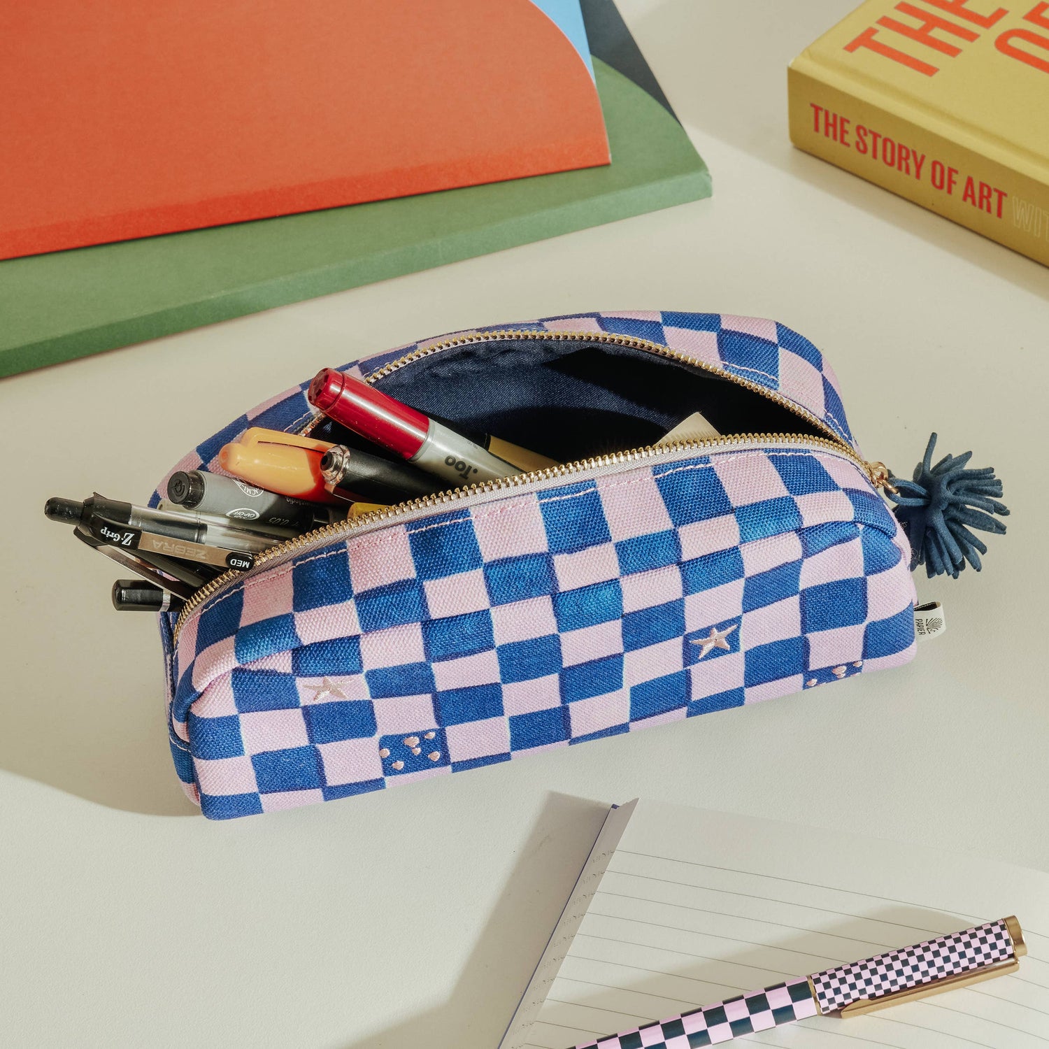 checkerboard pencil case