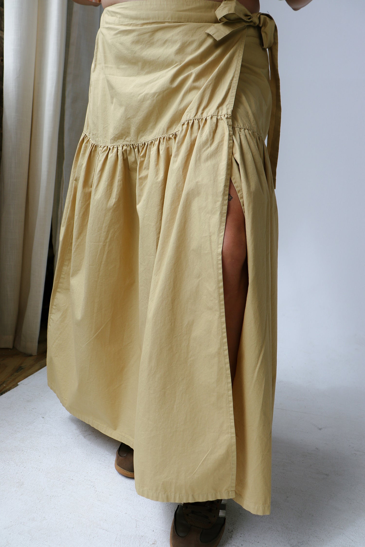 paper touch wrap skirt