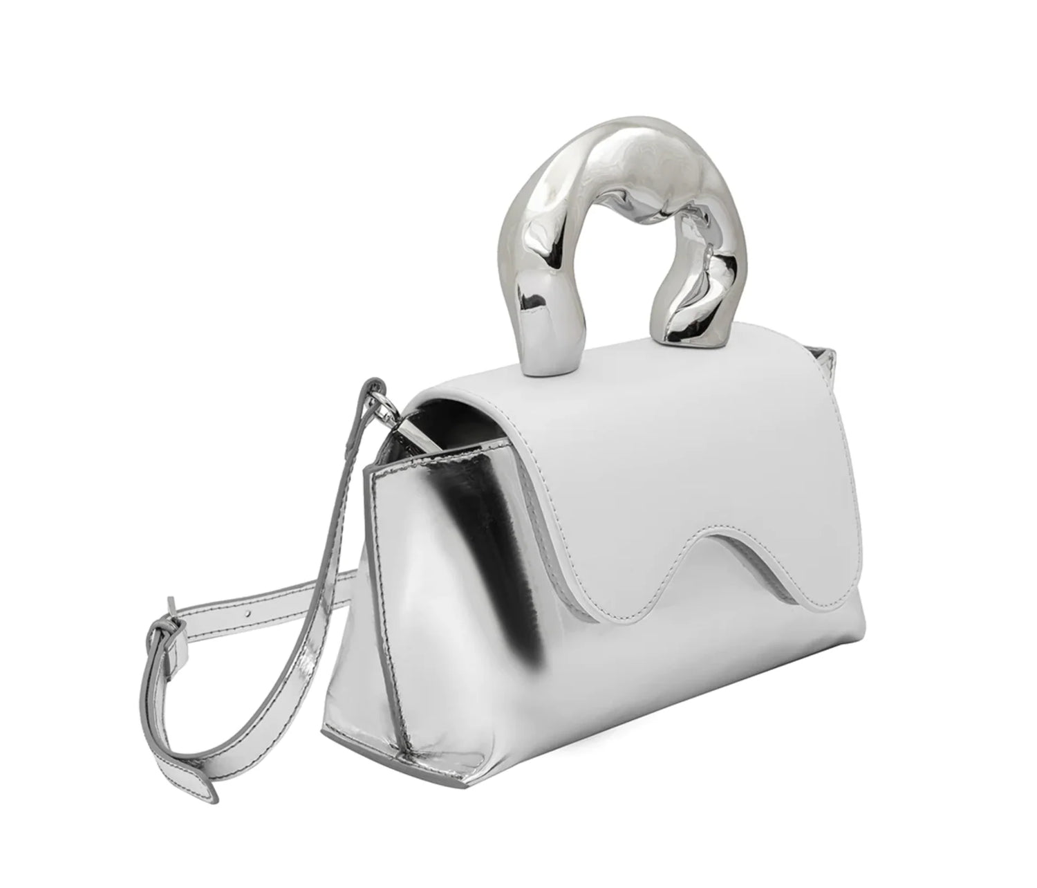 akari white recycled vegan top handle bag