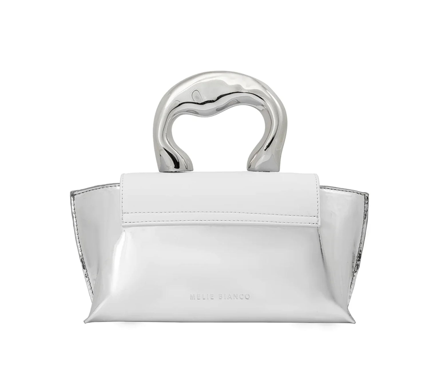 akari white recycled vegan top handle bag