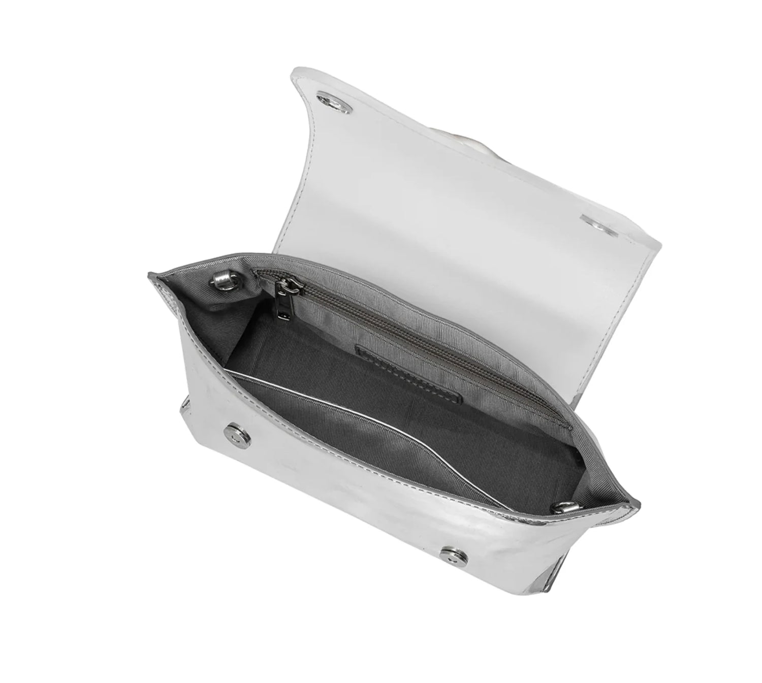 akari white recycled vegan top handle bag