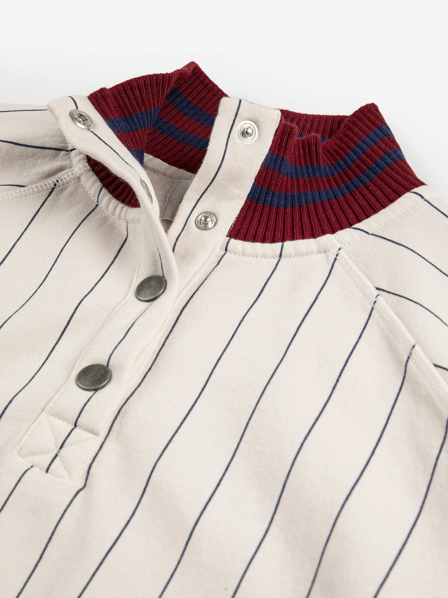 striped high neck relaxed sweatshirt