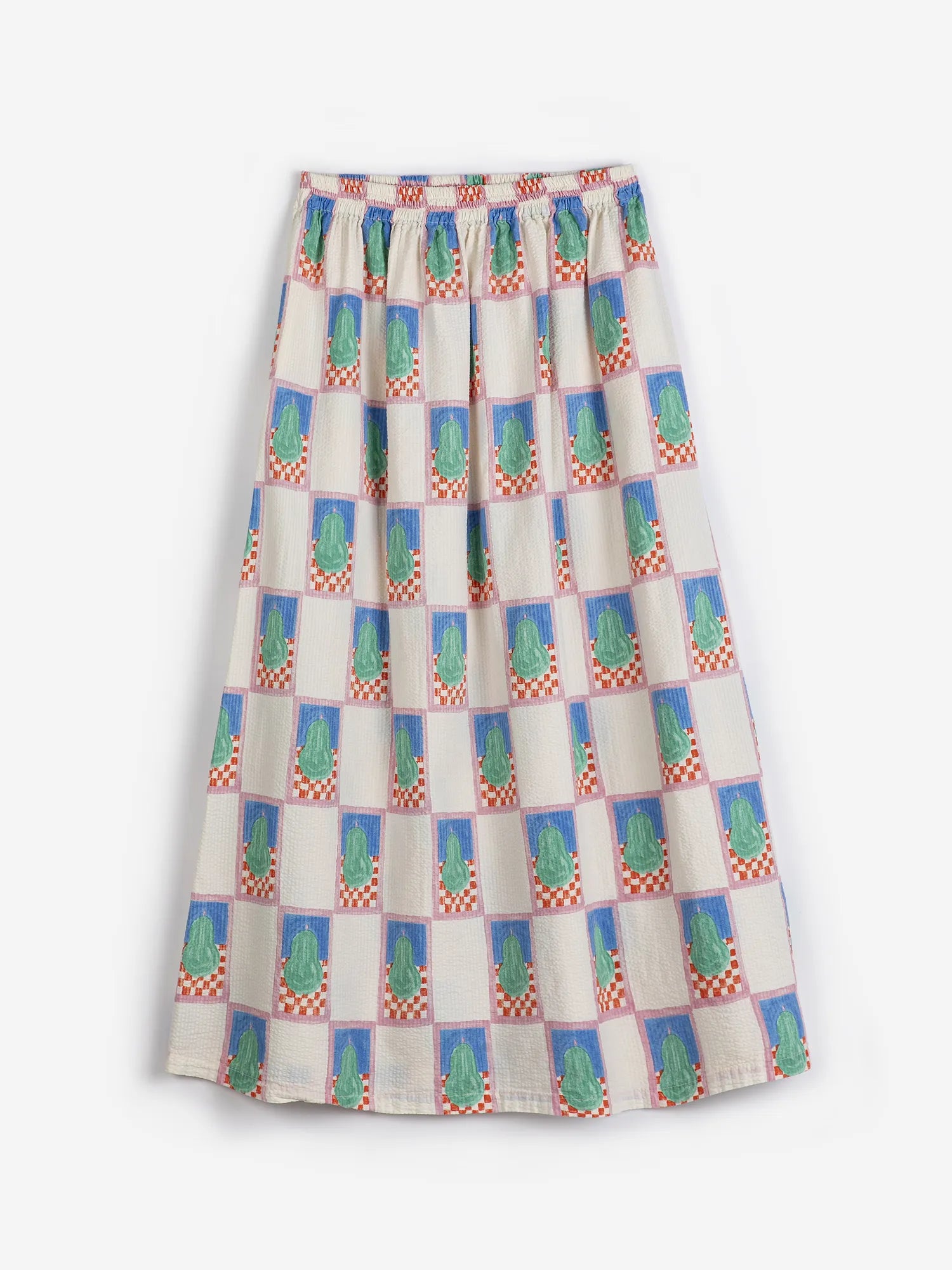 pear pattern evasé skirt