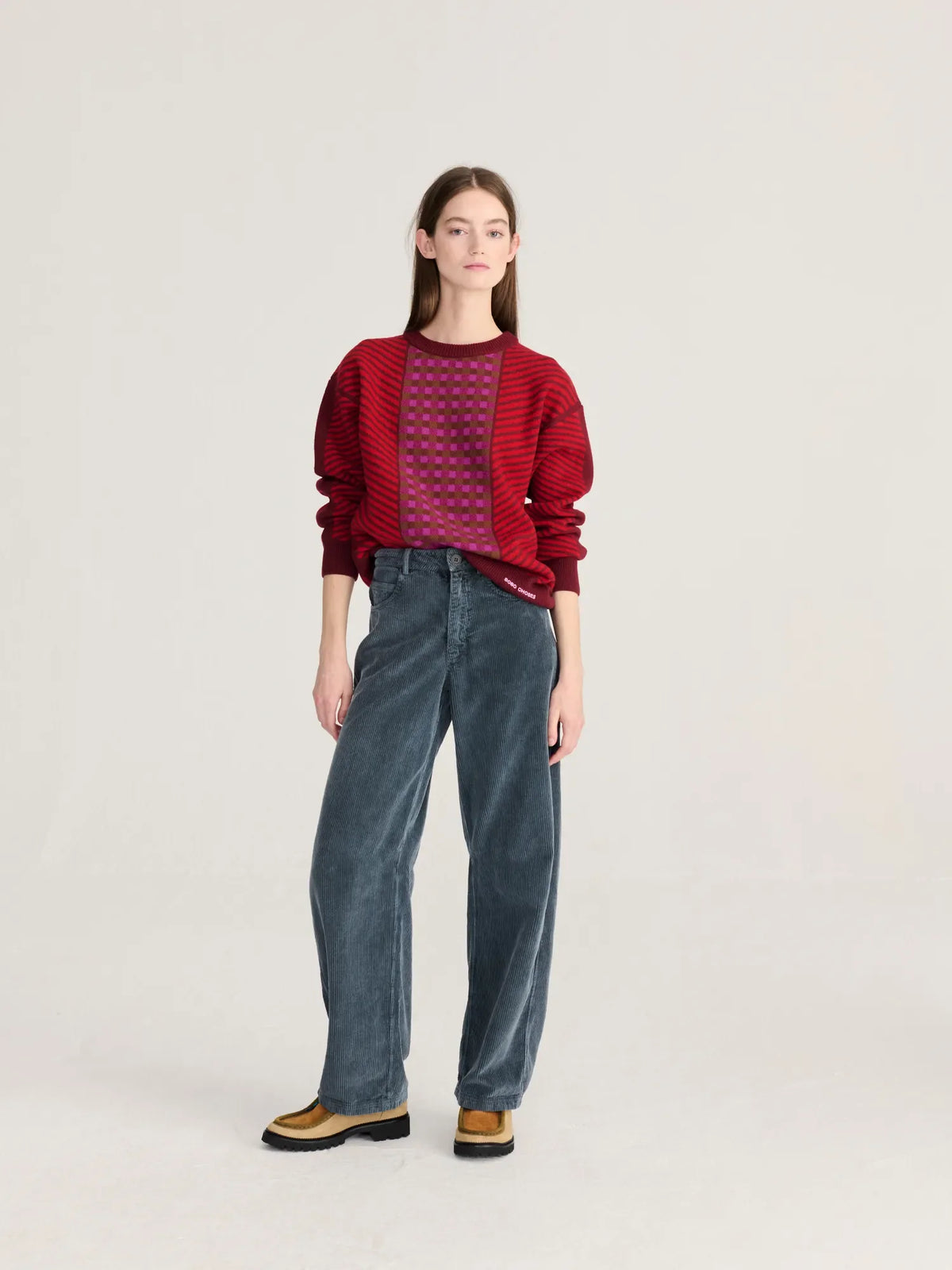corduroy barrel trousers